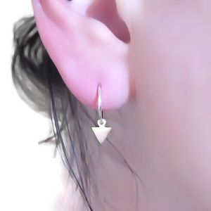 925 tiny triangle hoop earrings